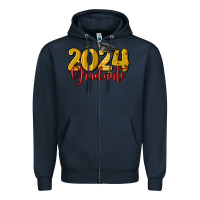 Navy 2024 graduate Zipper Hoodie - MaliasSmallBusiness