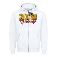 White 2024 graduate Zipper Hoodie - MaliasSmallBusiness