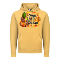 Vintage Mustard hello pumpkin season Vintage Hoodie - RacoonDesign