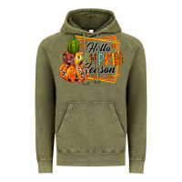 Vintage Olive hello pumpkin season Vintage Hoodie - RacoonDesign