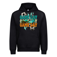 Black Game day lightning bolt soccer Urban Hoodie - HowdyJamesFarm