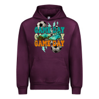 Mauve Wine Game day lightning bolt soccer Urban Hoodie - HowdyJamesFarm