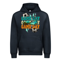 Navy Game day lightning bolt soccer Urban Hoodie - HowdyJamesFarm