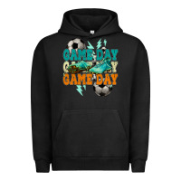 Pigment Black Game day lightning bolt soccer Urban Hoodie - HowdyJamesFarm