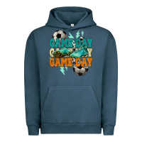Pigment Midnight Navy Game day lightning bolt soccer Urban Hoodie - HowdyJamesFarm