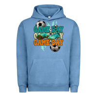 Pigment Pebble Blue Game day lightning bolt soccer Urban Hoodie - HowdyJamesFarm