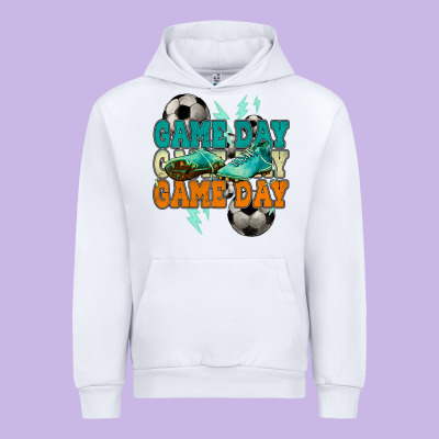 Game Day Lightning Bolt Soccer Urban Hoodie Designed By Howdyjamesfarm