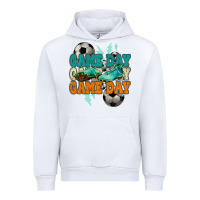White Game day lightning bolt soccer Urban Hoodie - HowdyJamesFarm