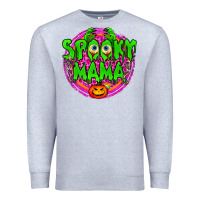 Heather Grey spooky mama Premium Sweatshirt - BundleAndBundleShop