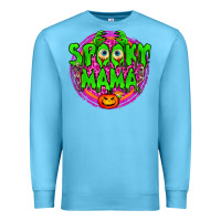 Ocean Blue spooky mama Premium Sweatshirt - BundleAndBundleShop