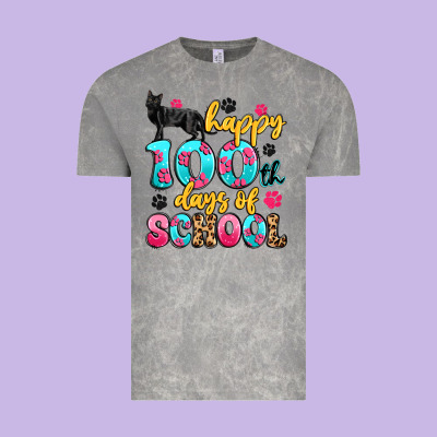 Happy 100th Days Of School Cat Vintage Tee Designed By Artiststas