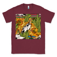 Burgundy western bull skull seamless pattern Classic Tee - BundleAndBundleShop
