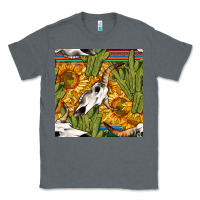 Charcoal Heather western bull skull seamless pattern Classic Tee - BundleAndBundleShop
