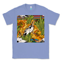 Colony Blue western bull skull seamless pattern Classic Tee - BundleAndBundleShop