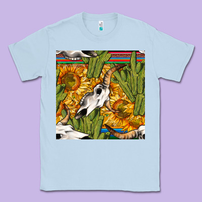 Western Bull Skull Seamless Pattern Classic Tee Designed By Bundleandbundleshop