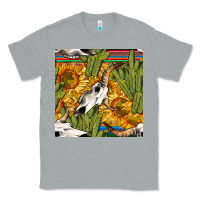 Heather Grey western bull skull seamless pattern Classic Tee - BundleAndBundleShop