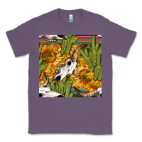 Lavender western bull skull seamless pattern Classic Tee - BundleAndBundleShop