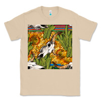 Mushroom western bull skull seamless pattern Classic Tee - BundleAndBundleShop