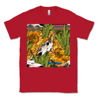 Red western bull skull seamless pattern Classic Tee - BundleAndBundleShop