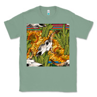 Sage western bull skull seamless pattern Classic Tee - BundleAndBundleShop