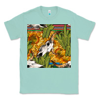 Seafoam western bull skull seamless pattern Classic Tee - BundleAndBundleShop