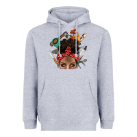 Heather Grey Wild Camping Afro Messy Bbs Heavyweight Hoodie - BundleAndBundleShop