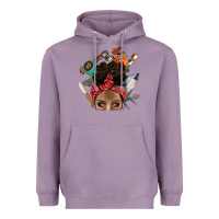 Lavender Wild Camping Afro Messy Bbs Heavyweight Hoodie - BundleAndBundleShop