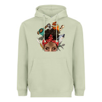 Matcha Wild Camping Afro Messy Bbs Heavyweight Hoodie - BundleAndBundleShop