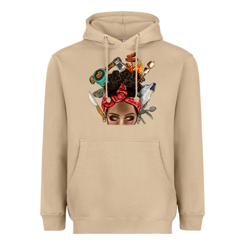 Wild Camping Afro Messy Bbs Heavyweight Hoodie by BundleAndBundleShop | Teevron