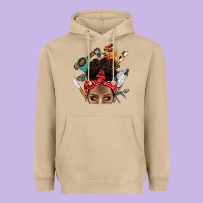 Wild Camping Afro Messy Bbs Heavyweight Hoodie Designed By Bundleandbundleshop
