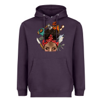 Plum Wild Camping Afro Messy Bbs Heavyweight Hoodie - BundleAndBundleShop