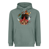 Sage Wild Camping Afro Messy Bbs Heavyweight Hoodie - BundleAndBundleShop