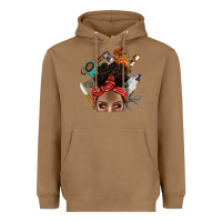 Toasted Coconut Wild Camping Afro Messy Bbs Heavyweight Hoodie - BundleAndBundleShop