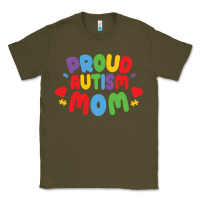 Army Green LIL Autism Mom Classic Tee - CowhideDigitalArt