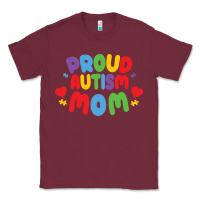 Burgundy LIL Autism Mom Classic Tee - CowhideDigitalArt