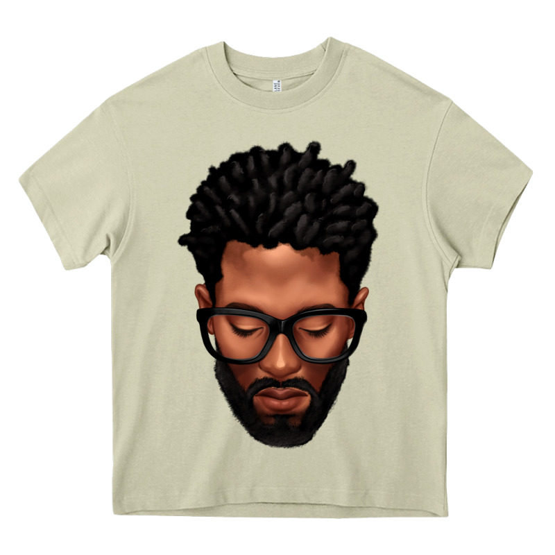 Bearded Black Man Portrait Heavy Core Tee by texasbilliewilder | Teevron