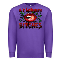Purple it's halloween bitches Premium Sweatshirt - BundleAndBundleShop
