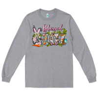 Heather Grey blessed gigi easter Long Sleeve Tee - BarkalooDesign