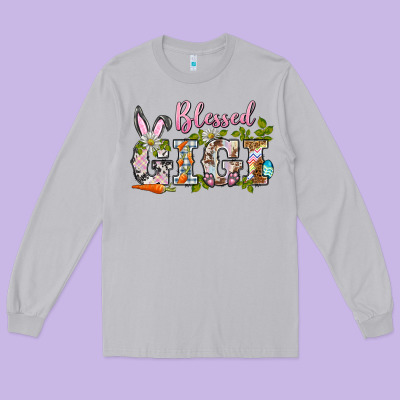 Blessed Gigi Easter Long Sleeve Tee Designed By Barkaloodesign