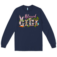 Navy blessed gigi easter Long Sleeve Tee - BarkalooDesign