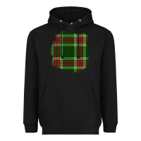 Black Christmas Tartan Patch Heavyweight Hoodie - BundleAndBundleShop