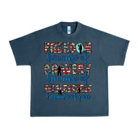 Midnight Navy freedom because of bravery because of selflessness because of you Urban Heavy Tee - JahusDesignShop