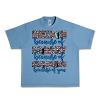 Pebble Blue freedom because of bravery because of selflessness because of you Urban Heavy Tee - JahusDesignShop