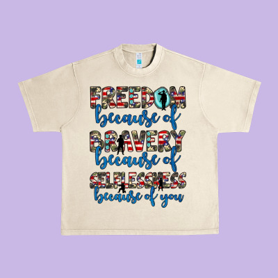 Freedom Because Of Bravery Because Of Selflessness Because Of You Urban Heavy Tee Designed By Jahusdesignshop