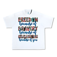 White freedom because of bravery because of selflessness because of you Urban Heavy Tee - JahusDesignShop