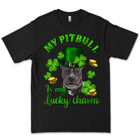 Black St. Patrick's Day My Pitbull Is My Lucky Charm With Hat Premium Tee - RanaPortraitStore
