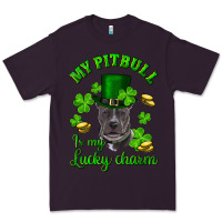 Plum St. Patrick's Day My Pitbull Is My Lucky Charm With Hat Premium Tee - RanaPortraitStore