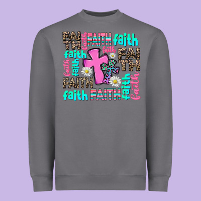 Faith With Cross Heavyweight Sweatshirt Designed By Adodesignshop