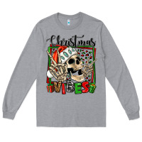 Heather Grey christmas vibes skeleton Long Sleeve Tee - Jasminsmagicworld