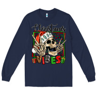 Navy christmas vibes skeleton Long Sleeve Tee - Jasminsmagicworld